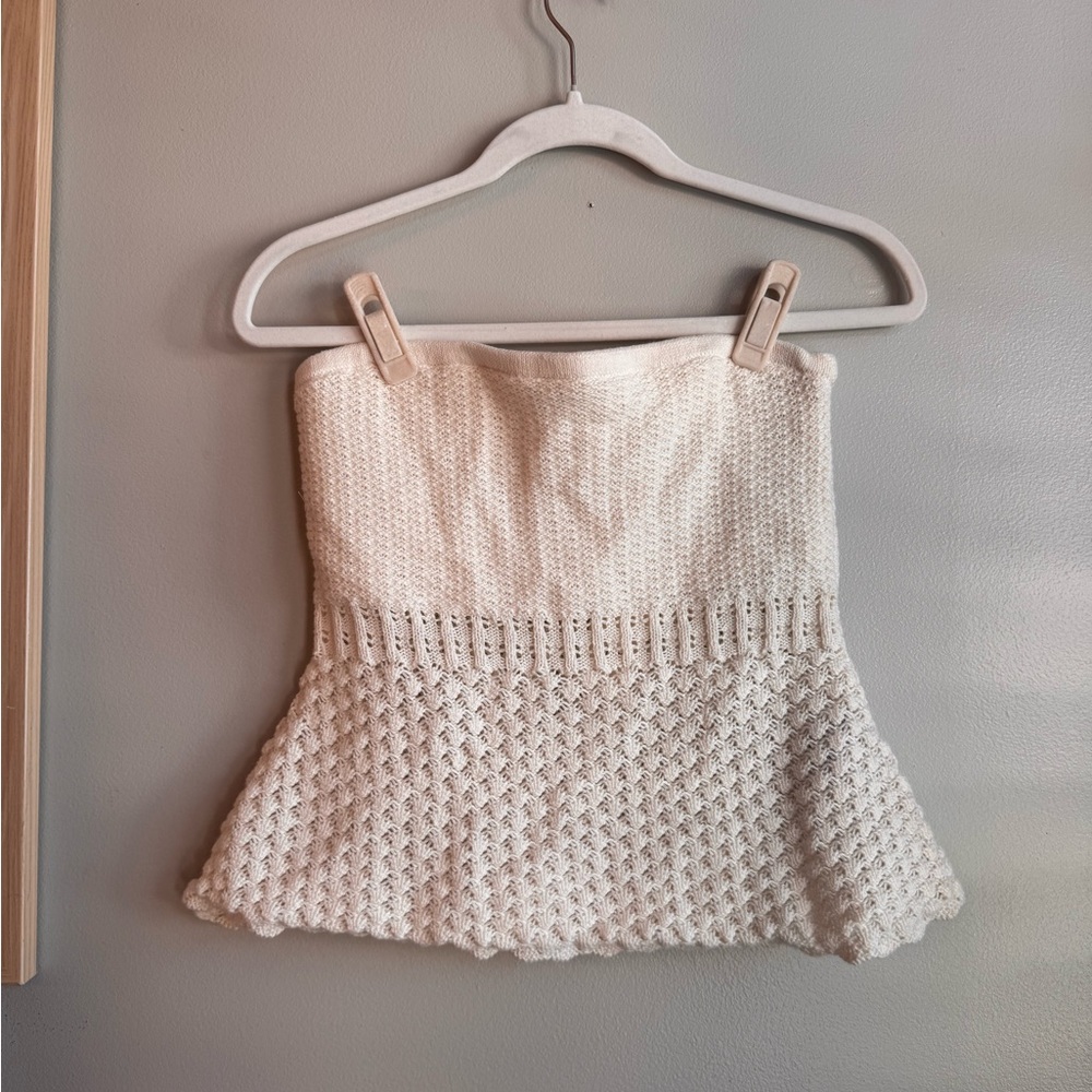 Hollister cream knit tube top